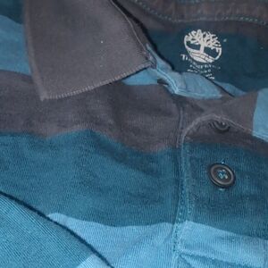 Timberland Blue and Black Polo Shirt